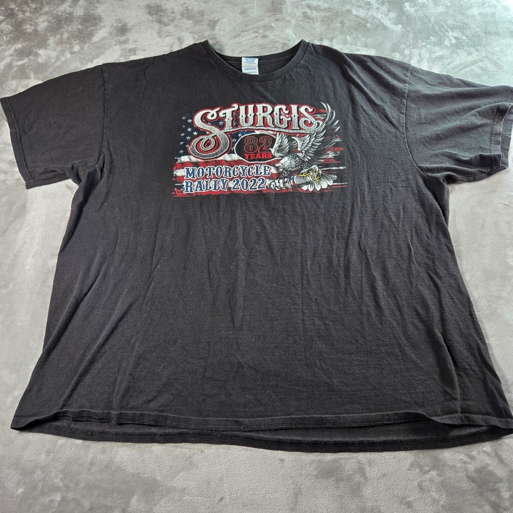 Sturgis Motorcycle Rally 2022 T Shirt 3XL Eagle American Flag 82‎ Years